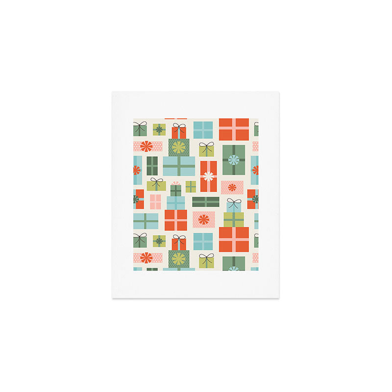 Retro Christmas Presents Art Print Gallery Image 1