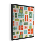 Retro Christmas Presents Framed Canvas Print Gallery Image 2
