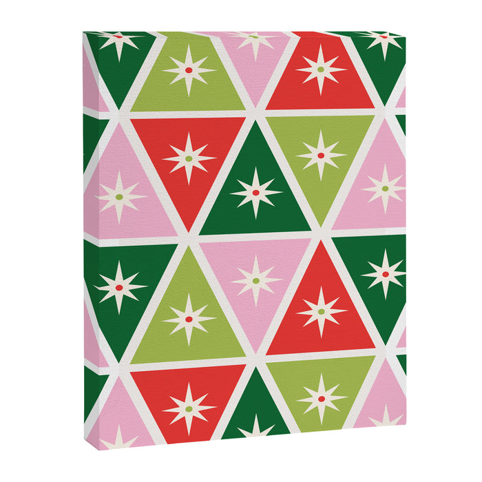 Retro Christmas Triangles Canvas Print Gallery Image 1
