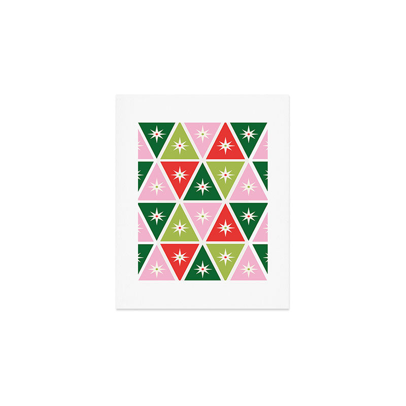 Retro Christmas Triangles Art Print Gallery Image 1