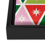 Retro Christmas Triangles Framed Canvas Print Gallery Image 3