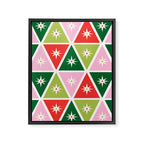 Retro Christmas Triangles Framed Canvas Print Gallery Image 6