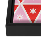 Retro Christmas Triangles | Red & Pink Framed Canvas Print Gallery Image 3