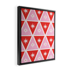 Retro Christmas Triangles | Red & Pink Framed Canvas Print Gallery Image 2