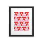 Retro Christmas Triangles | Red & Pink Framed Art Print Gallery Image 5