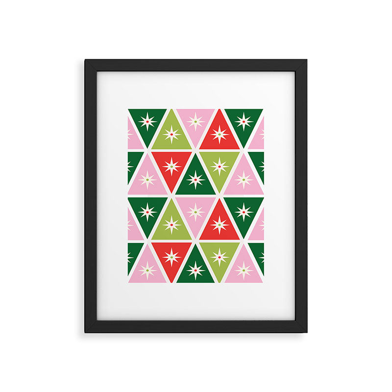Retro Christmas Triangles Framed Art Print Gallery Image 5