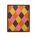 Retro Diamond Stitch Plaid - Burgundy Rust Framed Canvas Print Gallery Image 8