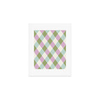 Retro Harlequin Plaid - Lavender, Green, Blue Art Print Gallery Image 1