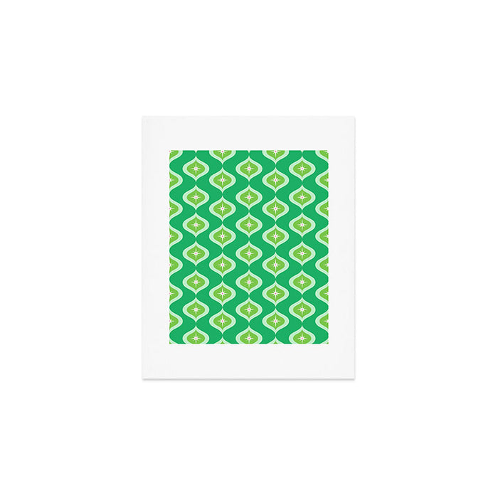 Retro Mid Century Green Ogee Art Print Gallery Image 1