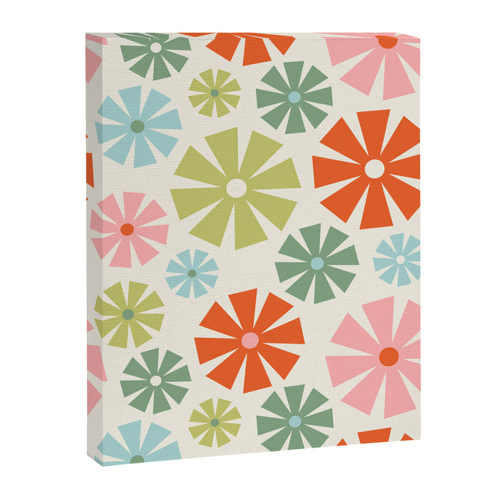 Retro Pinwheel Snowflakes - Holiday Colors Canvas Print Gallery Image 1