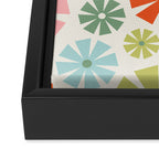 Retro Pinwheel Snowflakes - Holiday Colors Framed Canvas Print Gallery Image 3