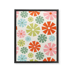 Retro Pinwheel Snowflakes - Holiday Colors Framed Canvas Print Gallery Image 8