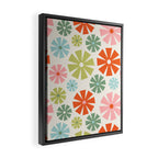 Retro Pinwheel Snowflakes - Holiday Colors Framed Canvas Print Gallery Image 2