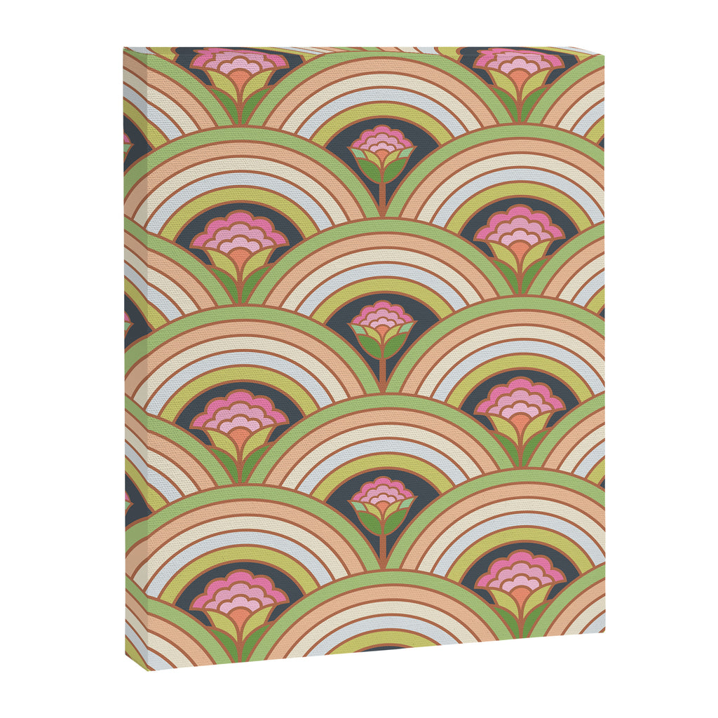 Retro Rainbow Flowers Canvas Print Gallery Image 8