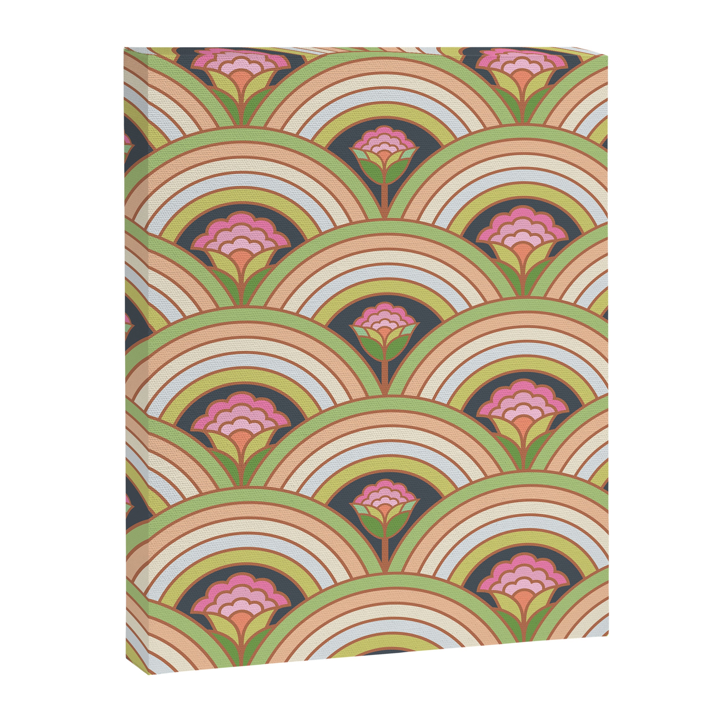 Retro Rainbow Flowers Canvas Print Gallery Image 8