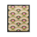 Retro Rainbow Flowers Framed Canvas Print Gallery Image 8