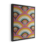 Retro Rainbow Flowers - multi-color Framed Canvas Print Gallery Image 2
