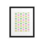 Retro Snowflakes - Pink & Green Framed Art Print Gallery Image 6