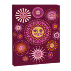Retro Sun Faces - Pink and Magenta Canvas Print Gallery Image 6