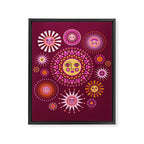 Retro Sun Faces - Pink and Magenta Framed Canvas Print Gallery Image 6