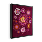 Retro Sun Faces - Pink and Magenta Framed Canvas Print Gallery Image 2