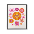 Retro Suns - Pink and Yellow Framed Canvas Print Gallery Image 6