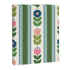 Scandi-Floral Stripes Green Pink Blue Canvas Print Gallery Image 8