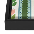 Scandi-Floral Stripes Green Pink Blue Framed Canvas Print Gallery Image 3