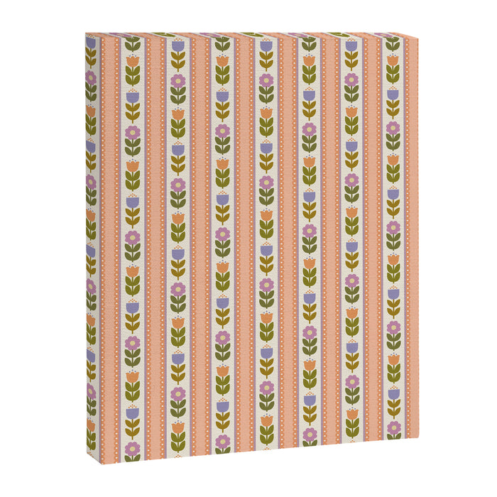 Scandi-Floral Stripes Harvest Canvas Print Gallery Image 1