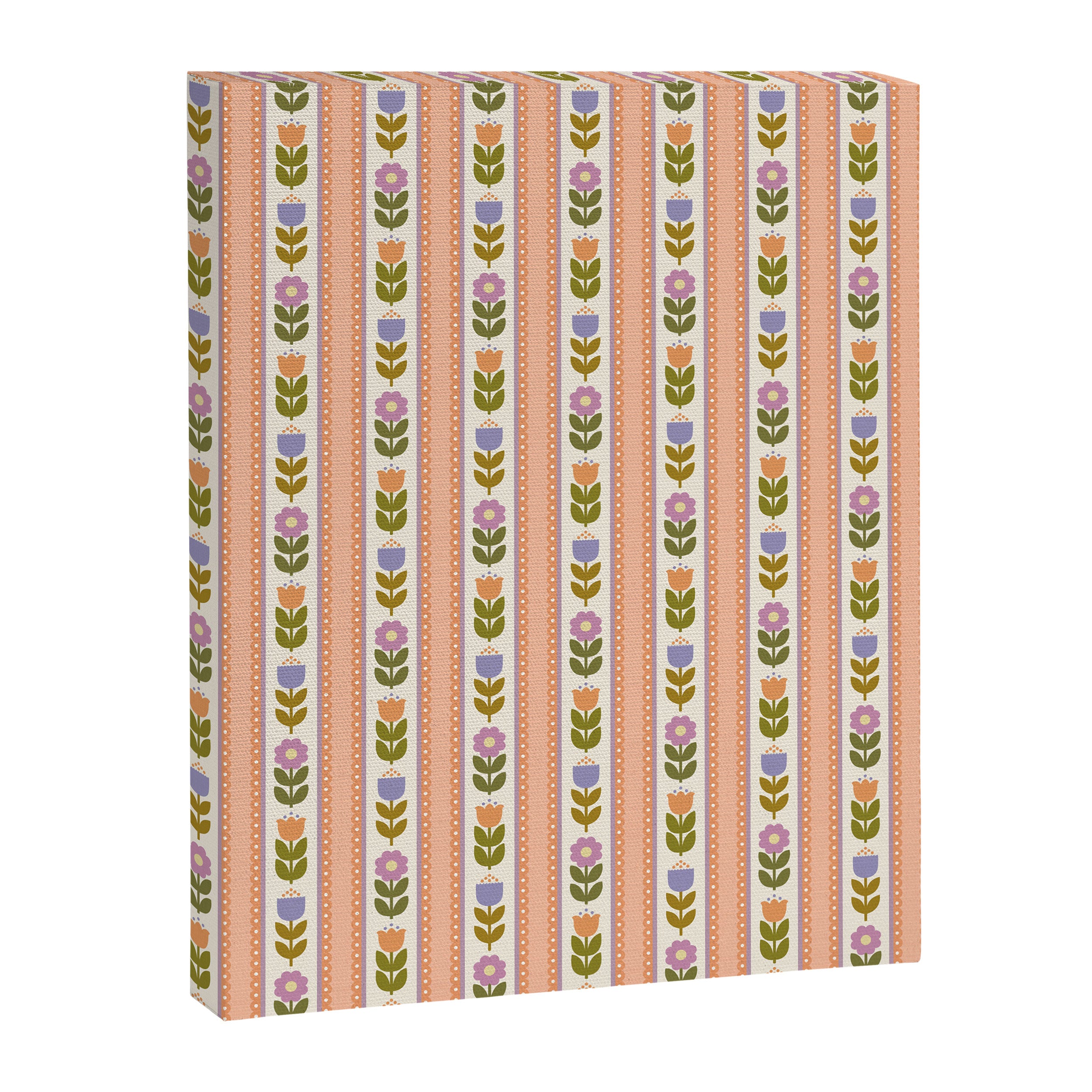 Scandi-Floral Stripes Harvest Canvas Print Gallery Image 8