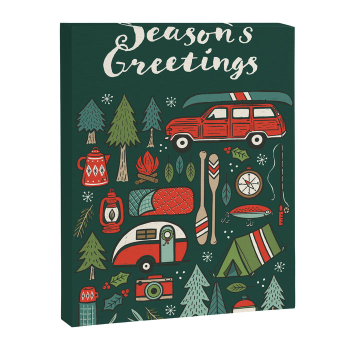 Seasons Greetings - Camping Christmas Canvas Print Gallery Image 1