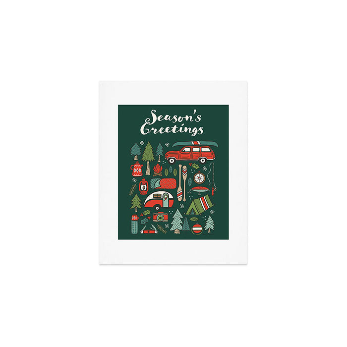 Seasons Greetings - Camping Christmas Art Print Gallery Image 1