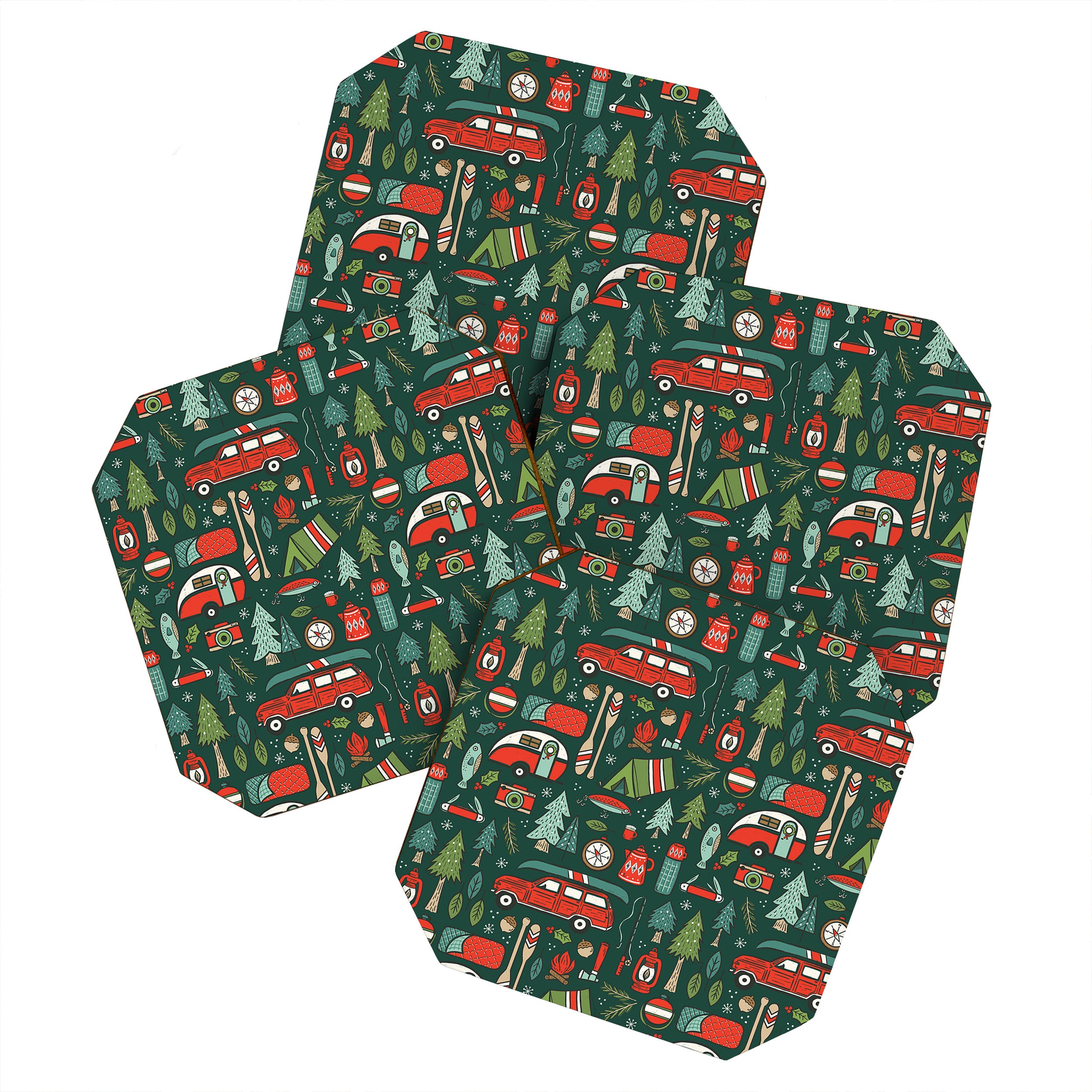 Seasons Greetings - Camping Christmas Coaster Gallery Image 1