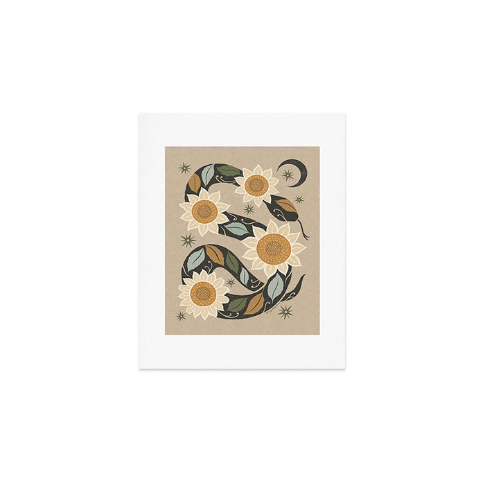 Snake and Sunflowers - Harvest Colors Art Print Gallery Image 1