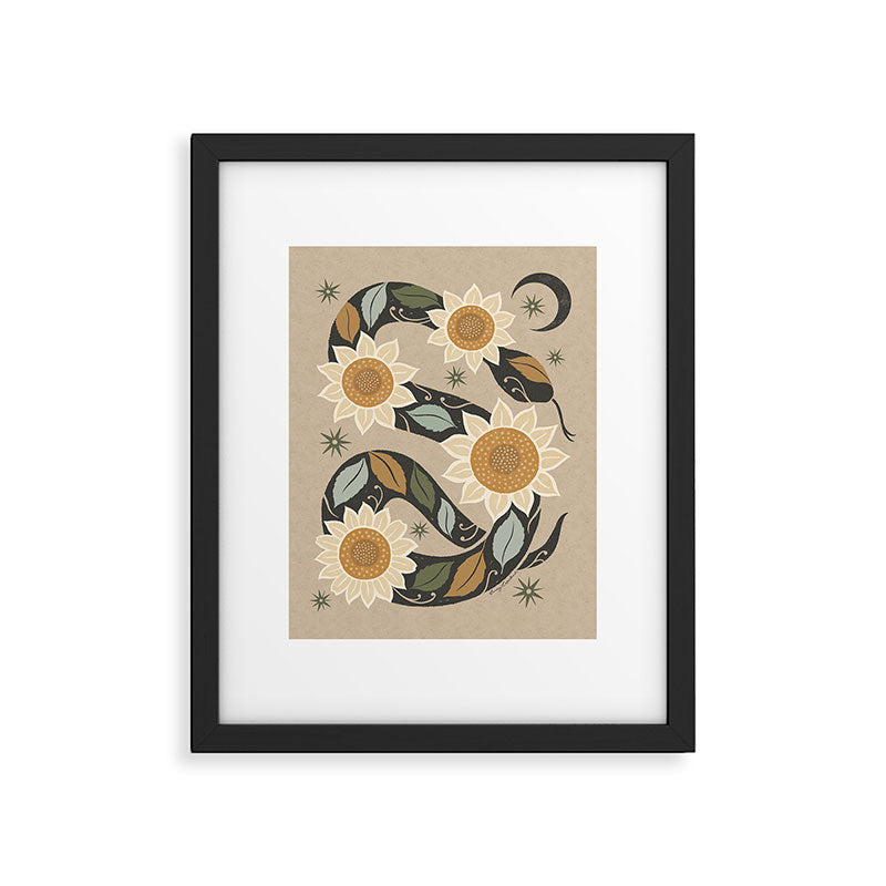 Snake and Sunflowers - Harvest Colors Framed Art Print Gallery Image 6