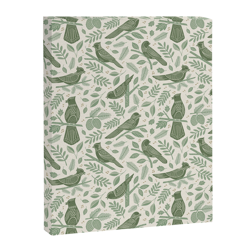 Song Birds - Green Canvas Print Gallery Image 8