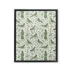 Song Birds - Green Framed Canvas Print Gallery Image 8