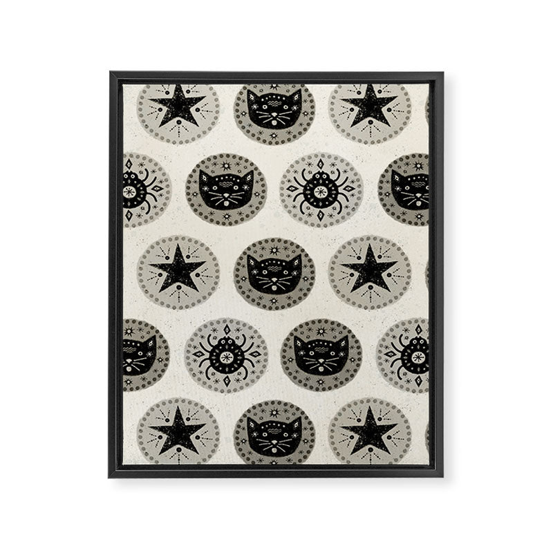 Star Cat | Halloween Neutral Framed Canvas Print Gallery Image 8