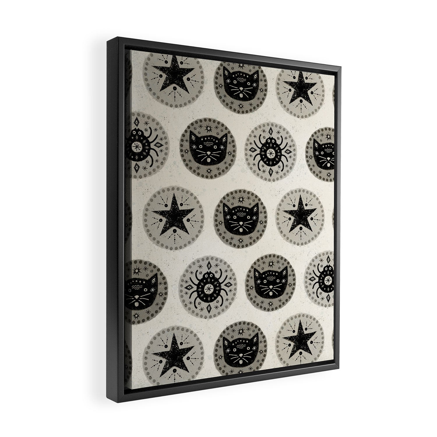 Star Cat | Halloween Neutral Framed Canvas Print Gallery Image 2