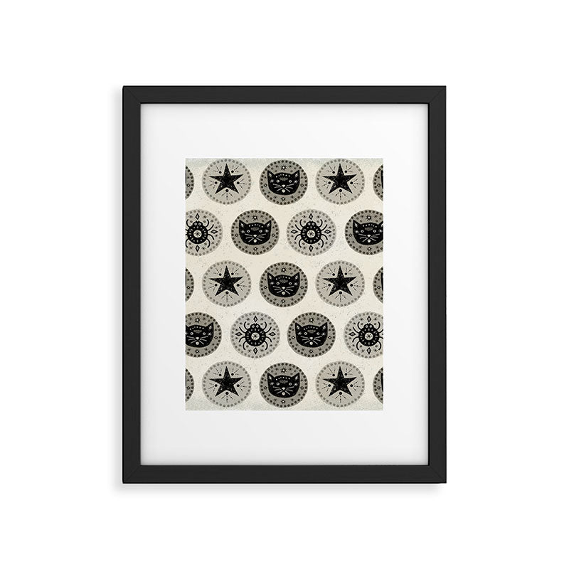Star Cat | Halloween Neutral Framed Art Print Gallery Image 6
