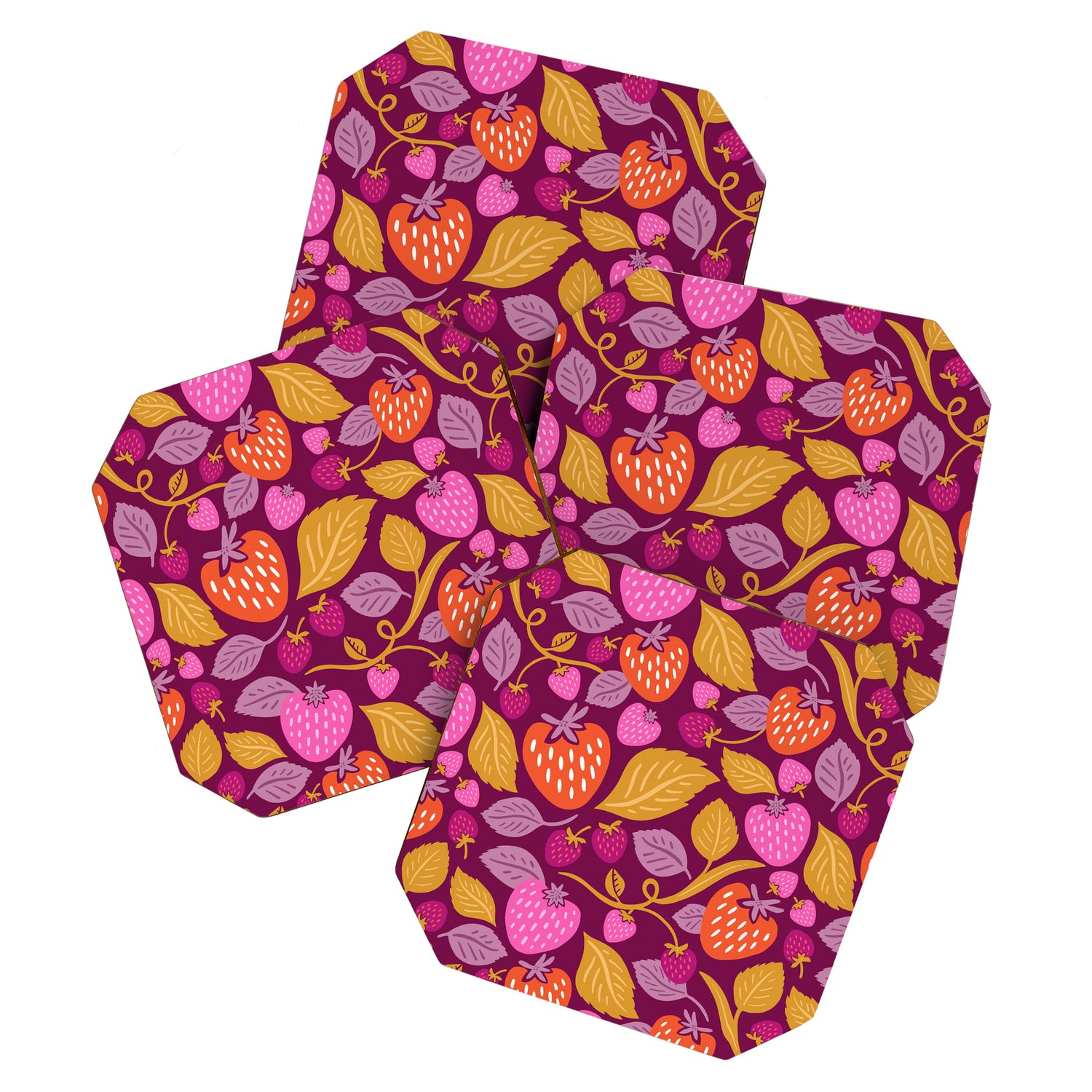 Strawberry Fields - Magenta Gold Coaster Gallery Image 1