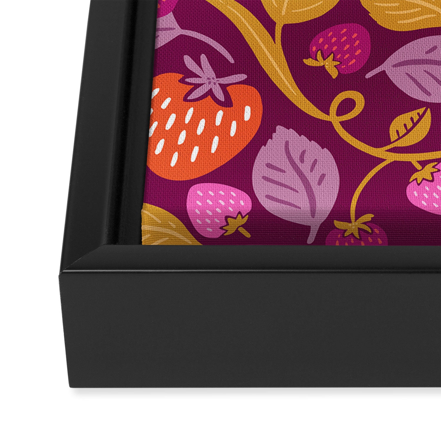 Strawberry Fields - Magenta Gold Framed Canvas Print Gallery Image 3