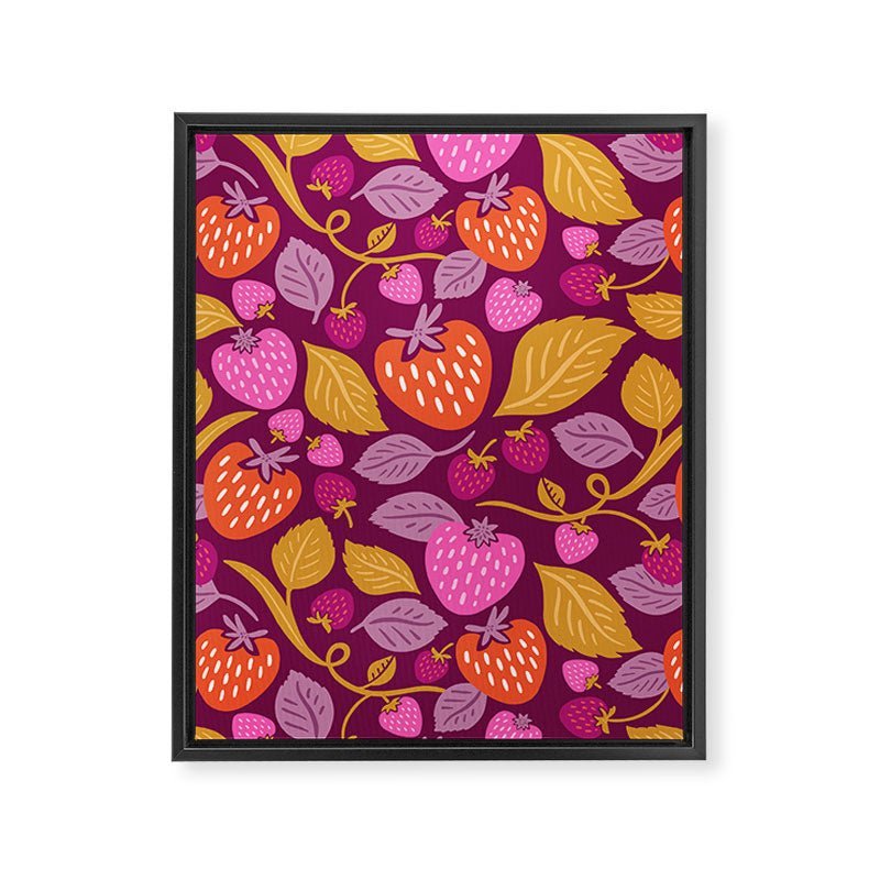 Strawberry Fields - Magenta Gold Framed Canvas Print Gallery Image 8