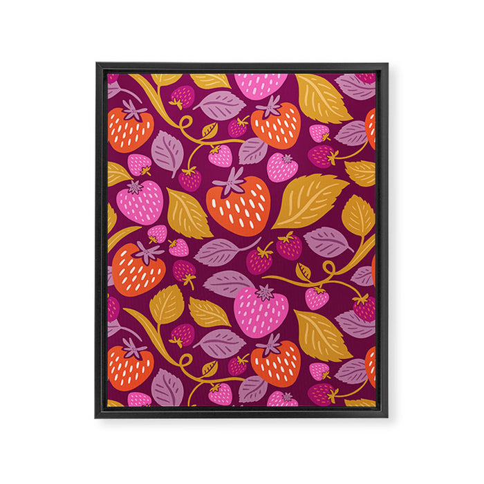 Strawberry Fields - Magenta Gold Framed Canvas Print Gallery Image 1