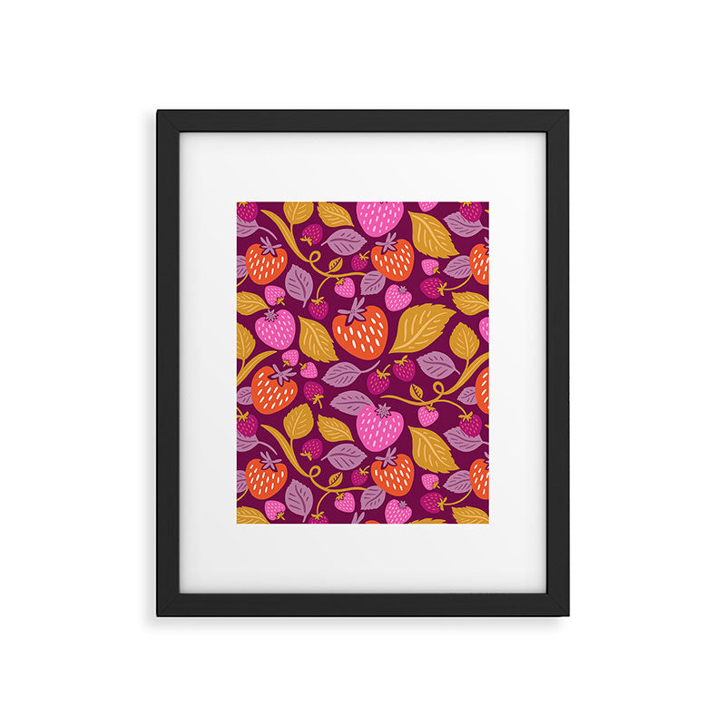 Strawberry Fields - Magenta Gold Framed Art Print Gallery Image 6