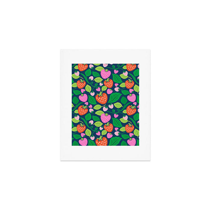 Strawberry Fields - Pink and Blue Art Print Gallery Image 1