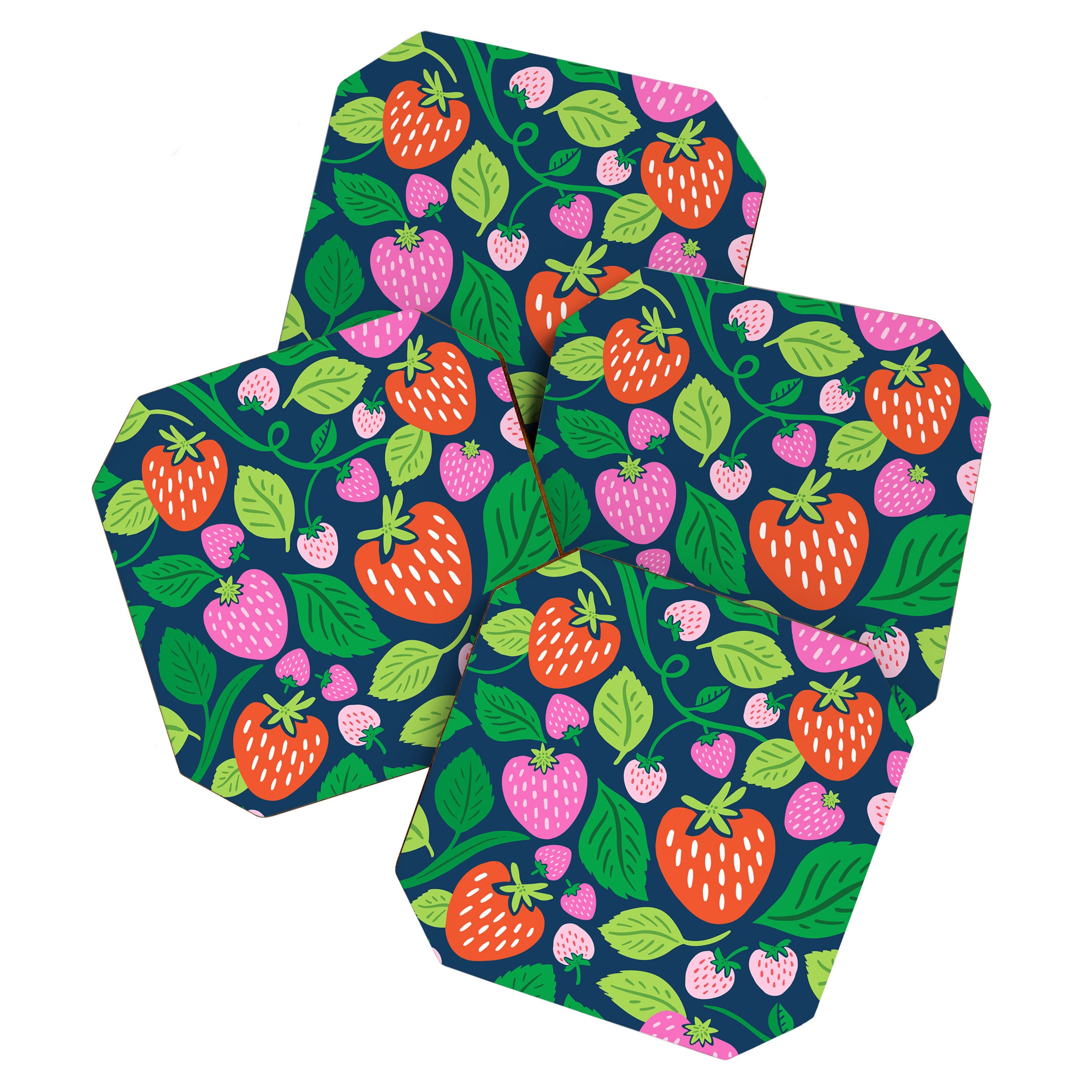 Strawberry Fields - Pink and Blue Coaster Gallery Image 1