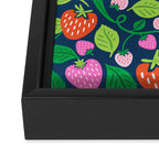 Strawberry Fields - Pink and Blue Framed Canvas Print Gallery Image 3