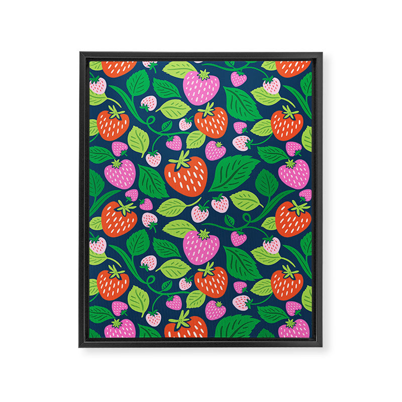 Strawberry Fields - Pink and Blue Framed Canvas Print Gallery Image 8