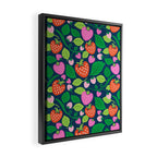 Strawberry Fields - Pink and Blue Framed Canvas Print Gallery Image 2